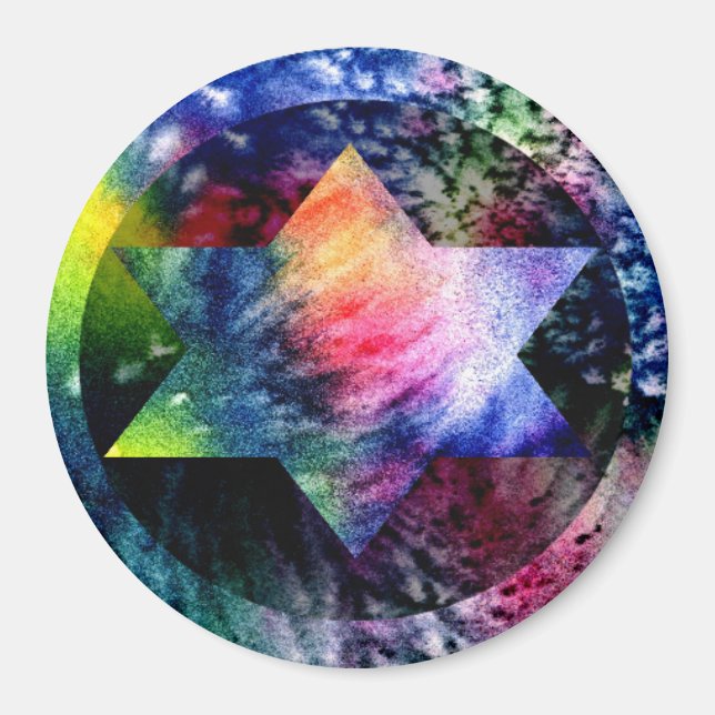 Rainbow Jewish Star Magnet (Front)