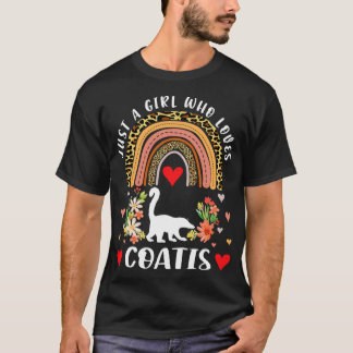 Rainbow Just A Girl Who Loves Coatis girl T-Shirt