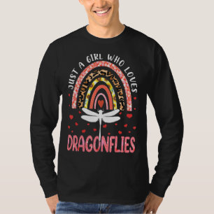 Rainbow Just A Girl Who Loves Dragonflies Animals  T-Shirt