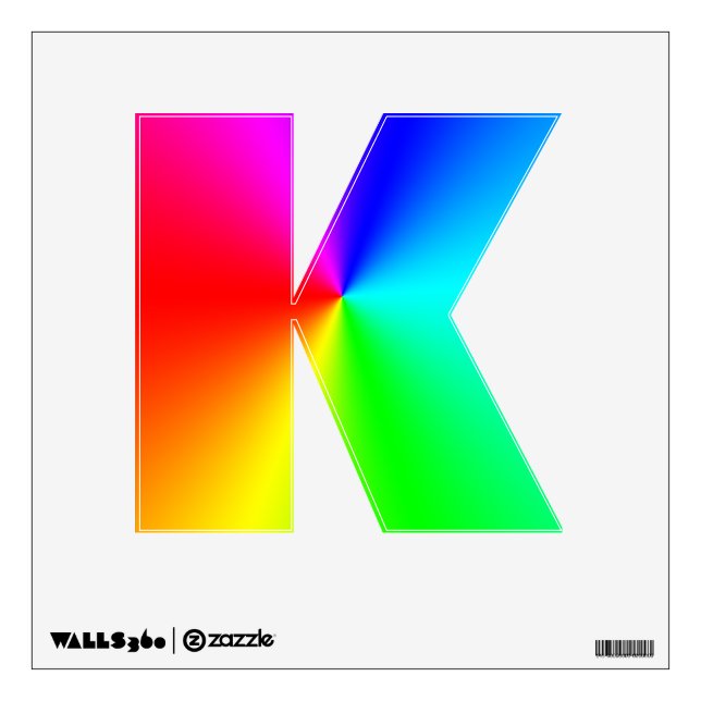 Rainbow K Wall Sticker (Front)