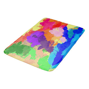 Rainbow Kaleidoscope Butterflies Bath Mat