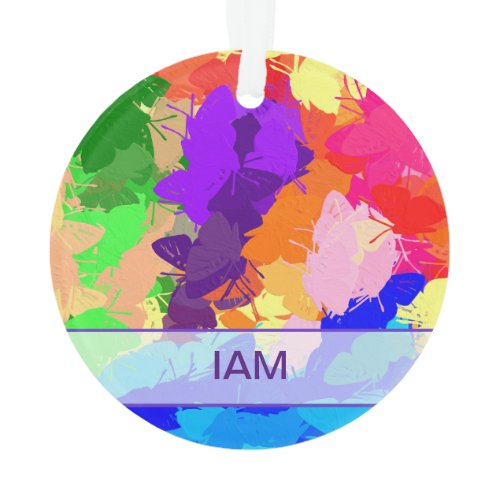 Rainbow Kaleidoscope Butterflies Ornament