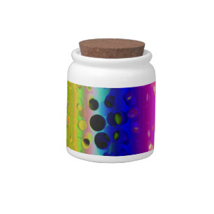 Rainbow Kaleidoscope Dotted Bursts Pattern Candy Jar