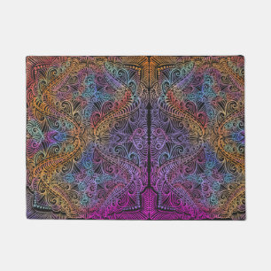 Rainbow Kaleidoscope Mandala Doormat