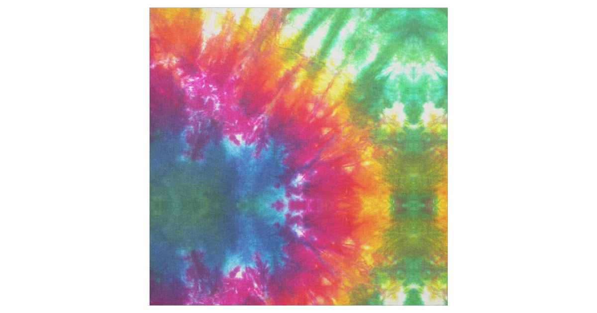Rainbow Kaleidoscope TieDye Fabric Zazzle