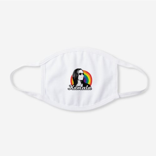 Rainbow Kamala Aviators White Cotton Face Mask