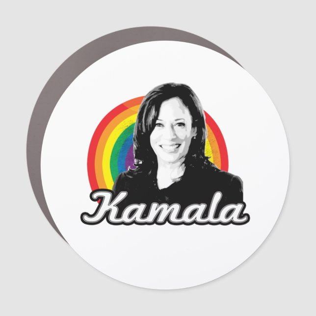 Rainbow Kamala Car Magnet (Front)