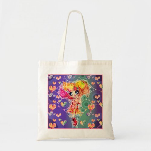 Rainbow Kawaii Girl PinkyP Harajuku style Tote Bag