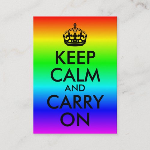 Rainbow Keep Calm and Carry On Business Card
