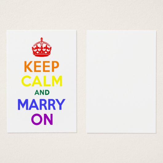 Rainbow Keep Calm and Marry On (Front & Back)
