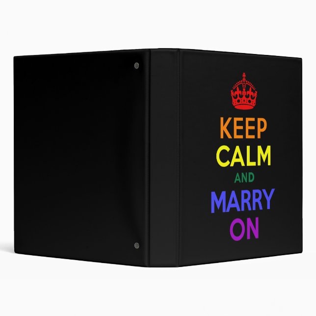 Rainbow Keep Calm and Marry On 3 Ring Binder (Background)