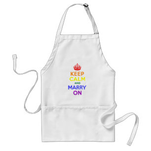 Rainbow Keep Calm and Marry On Adult Apron