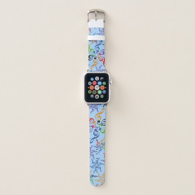 Rainbow Key Sun Music Apple Watch Band (Front)