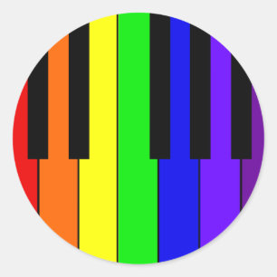 Rainbow Keyboard Classic Round Sticker