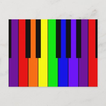Rainbow Keyboard Postcard by starryseas at Zazzle