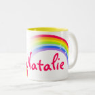 Rainbow kids 7 letter name mug