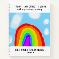 Personalized Boho Rainbow Back To School Kids Notebook