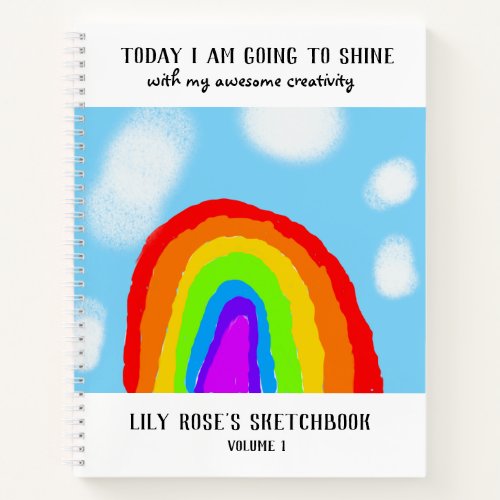 Rainbow Kids Add Your Own Art Sketchbook Notebook