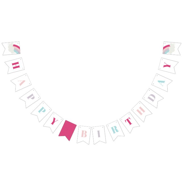 Rainbow kids birthday party banner (All)