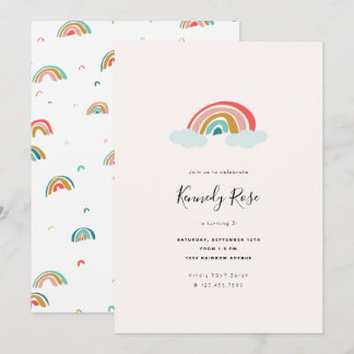 Rainbow Kids Birthday Party Invitation