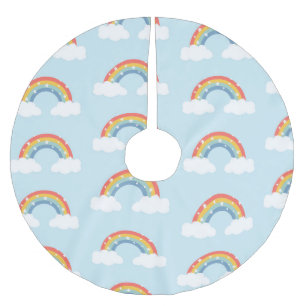 Rainbow Kids Christmas Stocking Brushed Polyester Tree Skirt