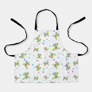 rainbow kids dog puppy polka dot bright fun colors apron