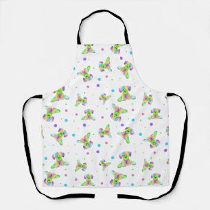 rainbow kids dog puppy polka dot bright fun colors apron