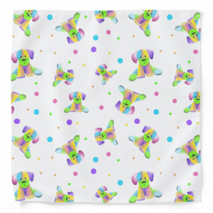 rainbow kids dog puppy polka dot bright fun colors bandana