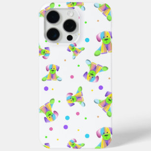 rainbow kids dog puppy polka dot bright fun colors iPhone 15 pro max case