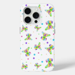 rainbow kids dog puppy polka dot bright fun colors iPhone 15 pro case