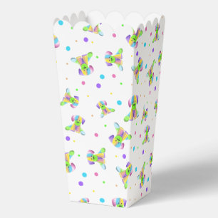 rainbow kids dog puppy polka dot bright fun colors favor boxes