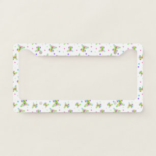 rainbow kids dog puppy polka dot bright fun colors license plate frame