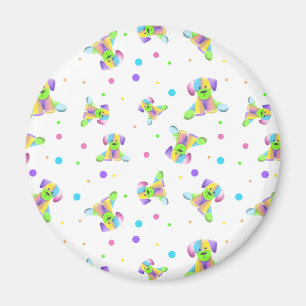 rainbow kids dog puppy polka dot bright fun colors magnet