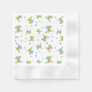 rainbow kids dog puppy polka dot bright fun colors napkins