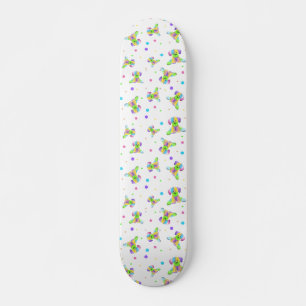 rainbow kids dog puppy polka dot bright fun colors skateboard