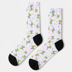 rainbow kids dog puppy polka dot bright fun colors socks