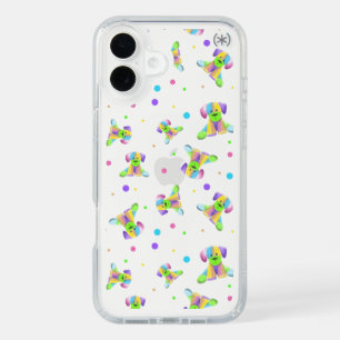rainbow kids dog puppy polka dot bright fun colors iPhone 16 plus case