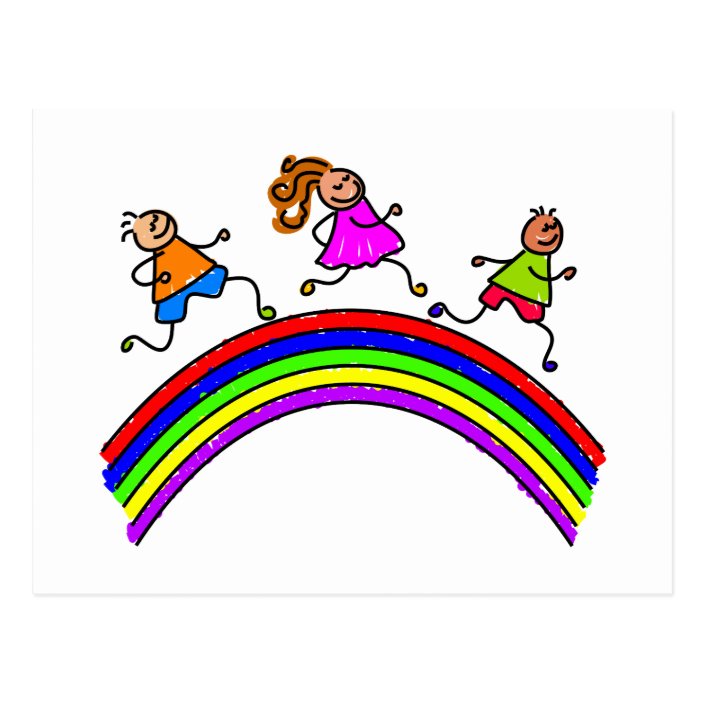 Rainbow Kids Postcard | Zazzle.com