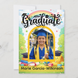 Rainbow Kindergarten Graduation Invitation