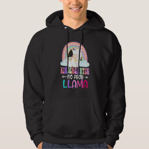 Rainbow Kindergarten No Prob Llama 100th Day of Sc Hoodie