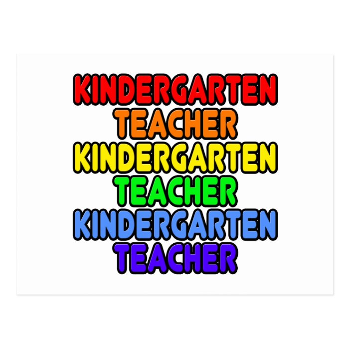 Rainbow Kindergarten Teacher Post Cards