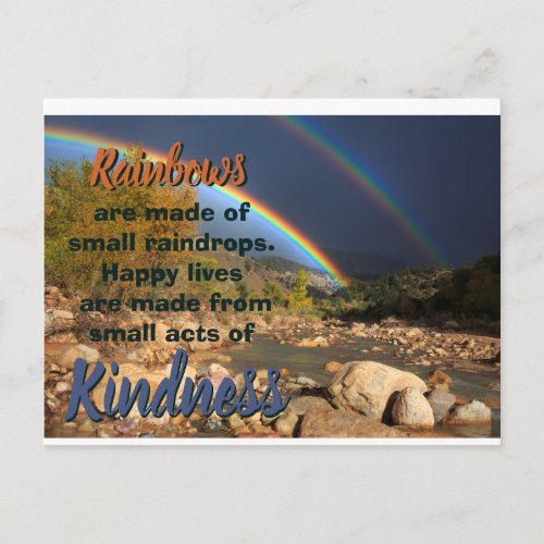 Rainbow Kindness Quote Postcard