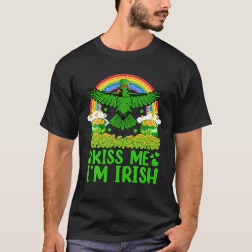 Rainbow Kiss Me Im Irish Northern Cardinal St Pat T_Shirt