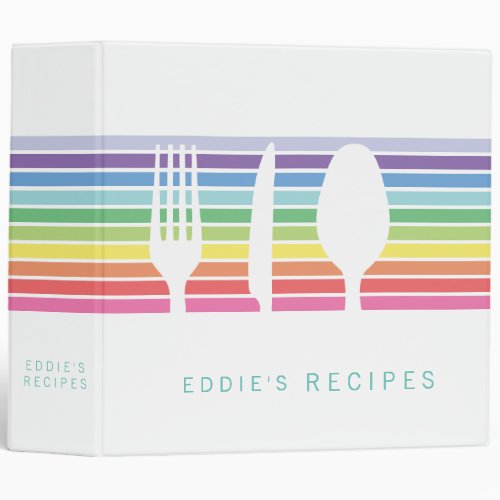 Rainbow Kitchen Modern Cooking Recipe Book Binder