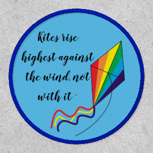 Rainbow Kite Rise Highest Against the Wind Patch