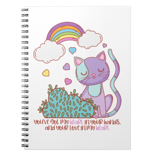 Rainbow Kitten Notebook + Quote (Front)