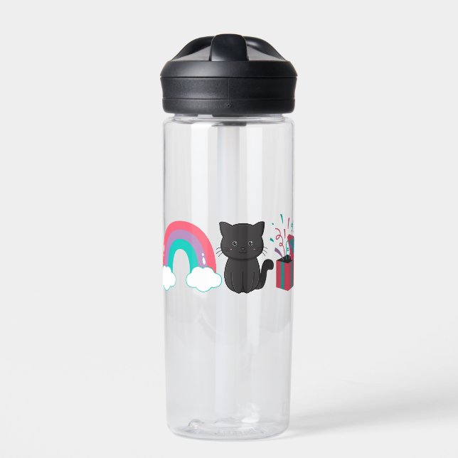 Rainbow Kitten Surprise Icon Water Bottle (Front)