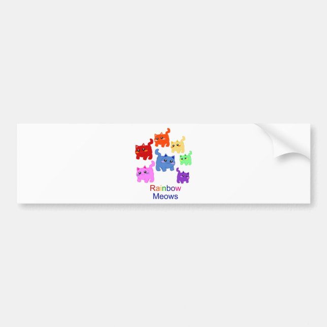Rainbow kittens! bumper sticker (Front)