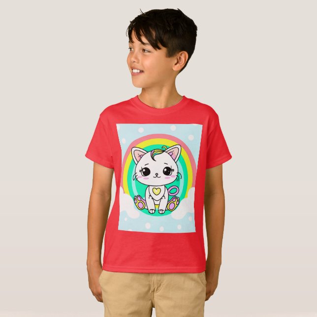 Rainbow kitty Boys' T-shirt (Front Full)