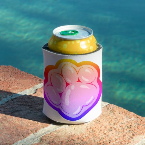 Rainbow Kitty Paw Foam Can Cooler